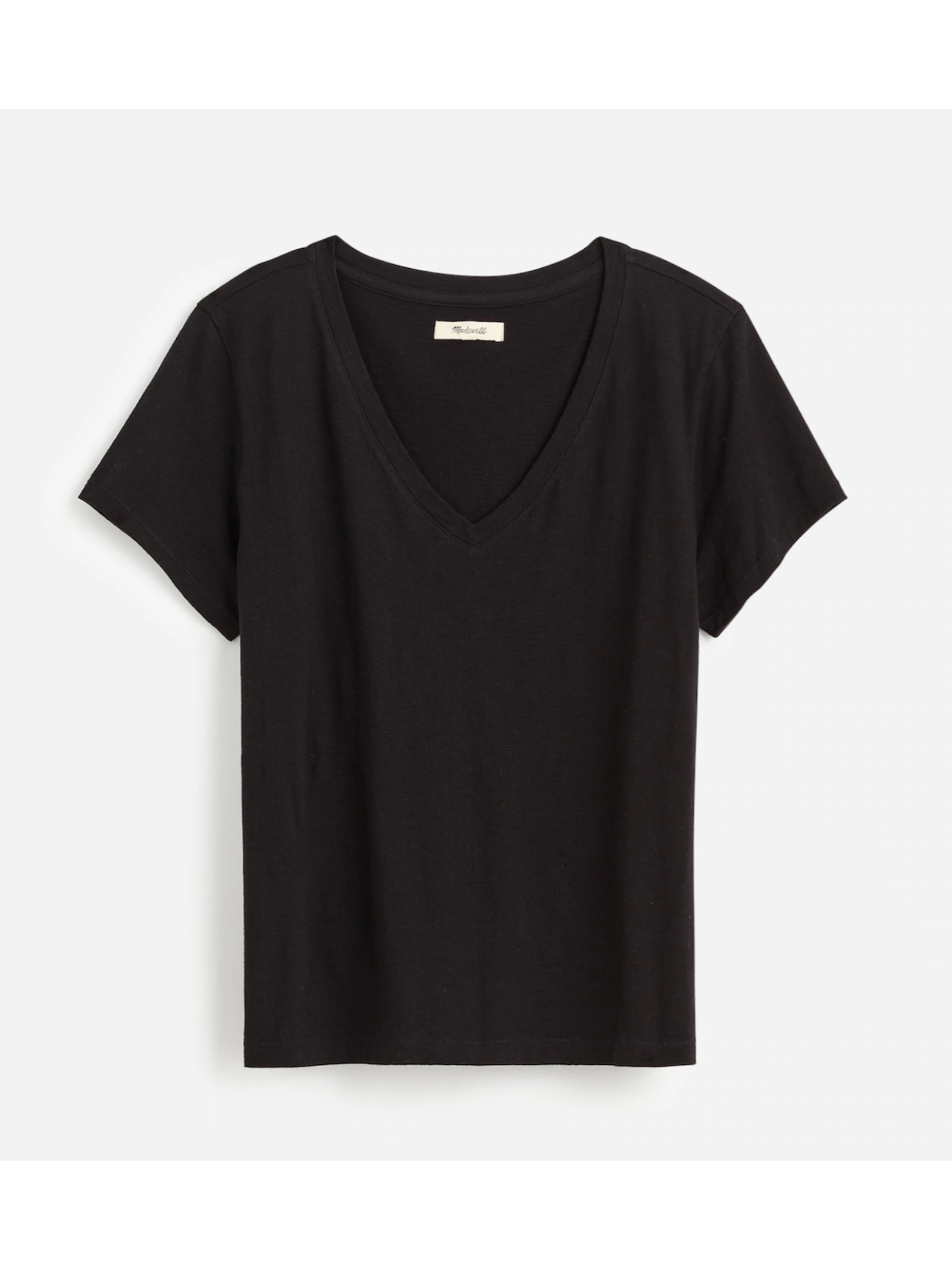 Madewell | Nwt Easy V Neck Tee Soft Slub Black | Sz Xs